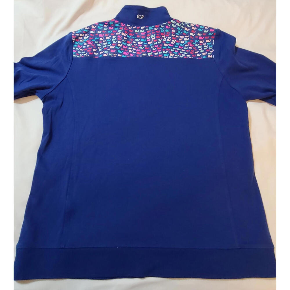 Vineyard Vines Royal Blue Whale Logo Shirt Zip Neck Pullover Women's Size Large - Picture 6 of 10